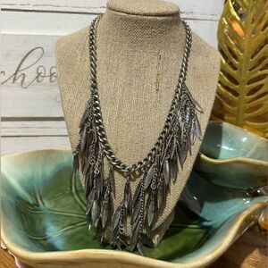 Tribal Fetish Necklace Silver Tone 18”